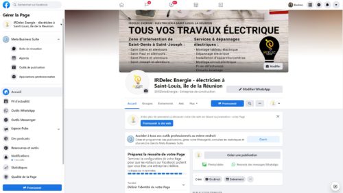 IRDelec energie facebook pro tarif