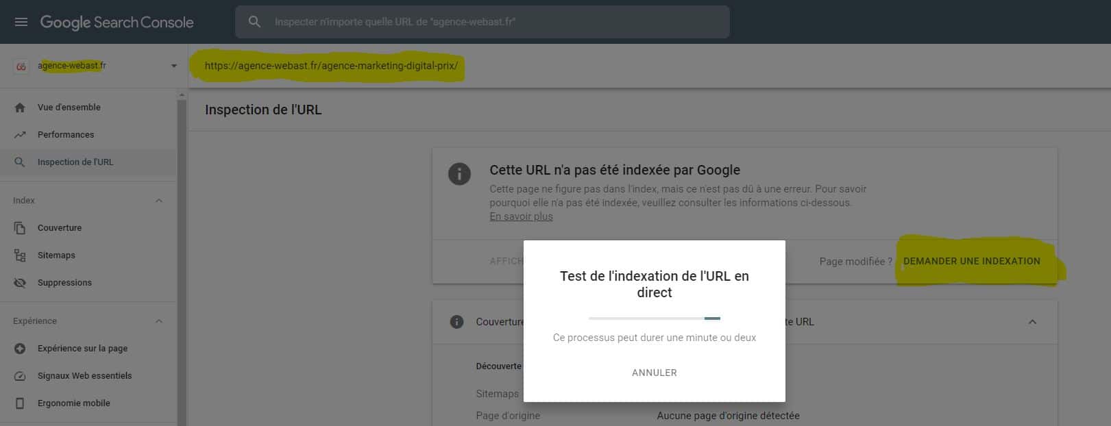 indexer site google exemple google search console
