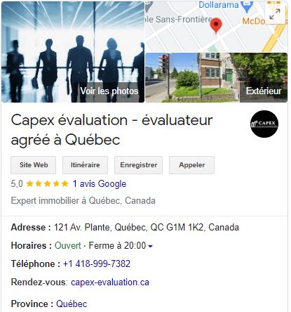 référencement google maps pour capex évaluation